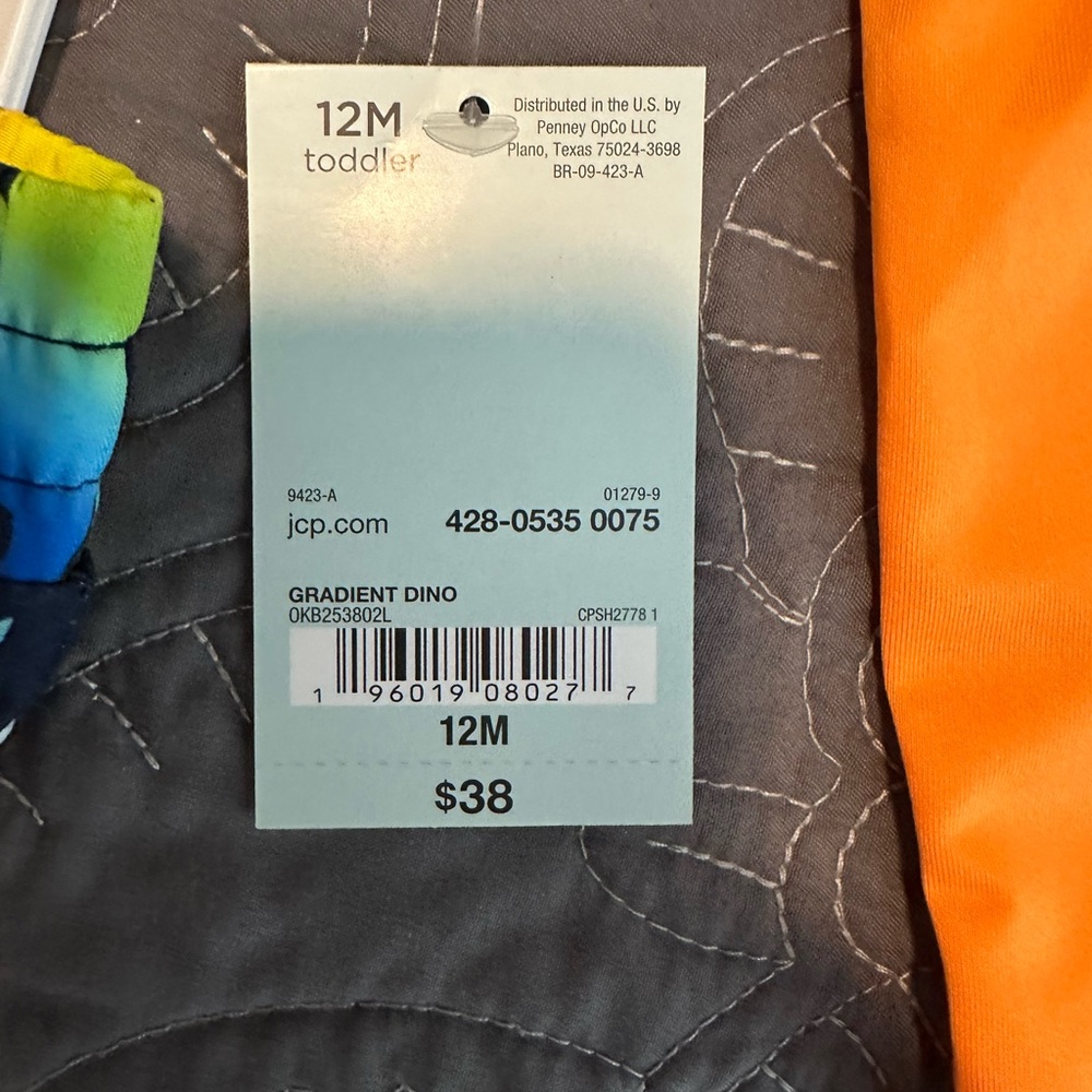 Okie Dokie Toddler Boys Dinosaur Rash Guard Shirt /Swim Trunks Set NWT Size 12M - Picture 7 of 8